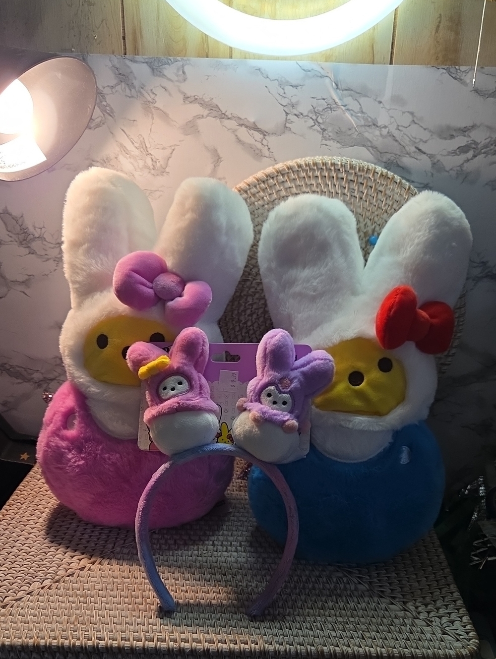 All 3 Sanrio-peeps Hello Kitty Kids Plush Bunny Headband Set - Pink & Blue